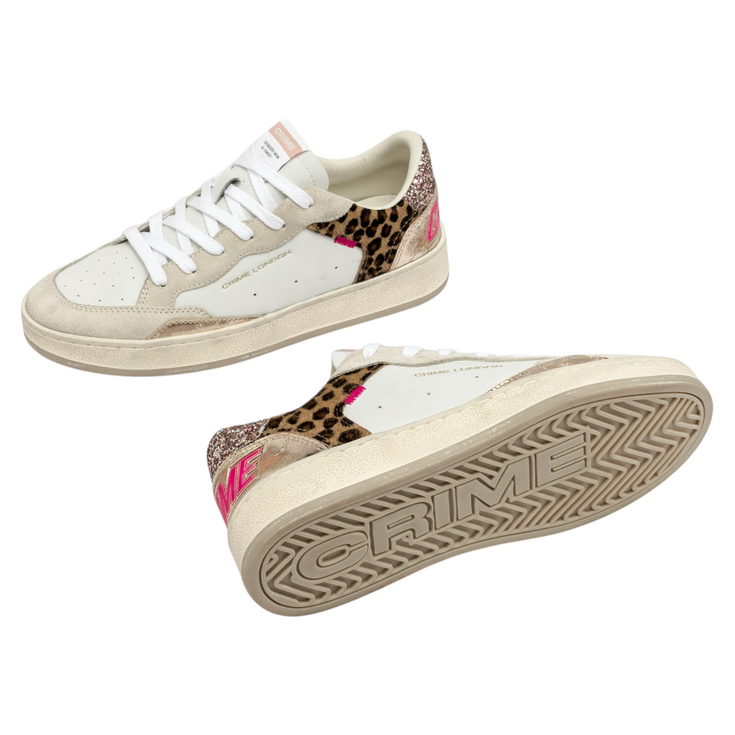 Crime London - Sneakers Chelsea Pink Cheetah