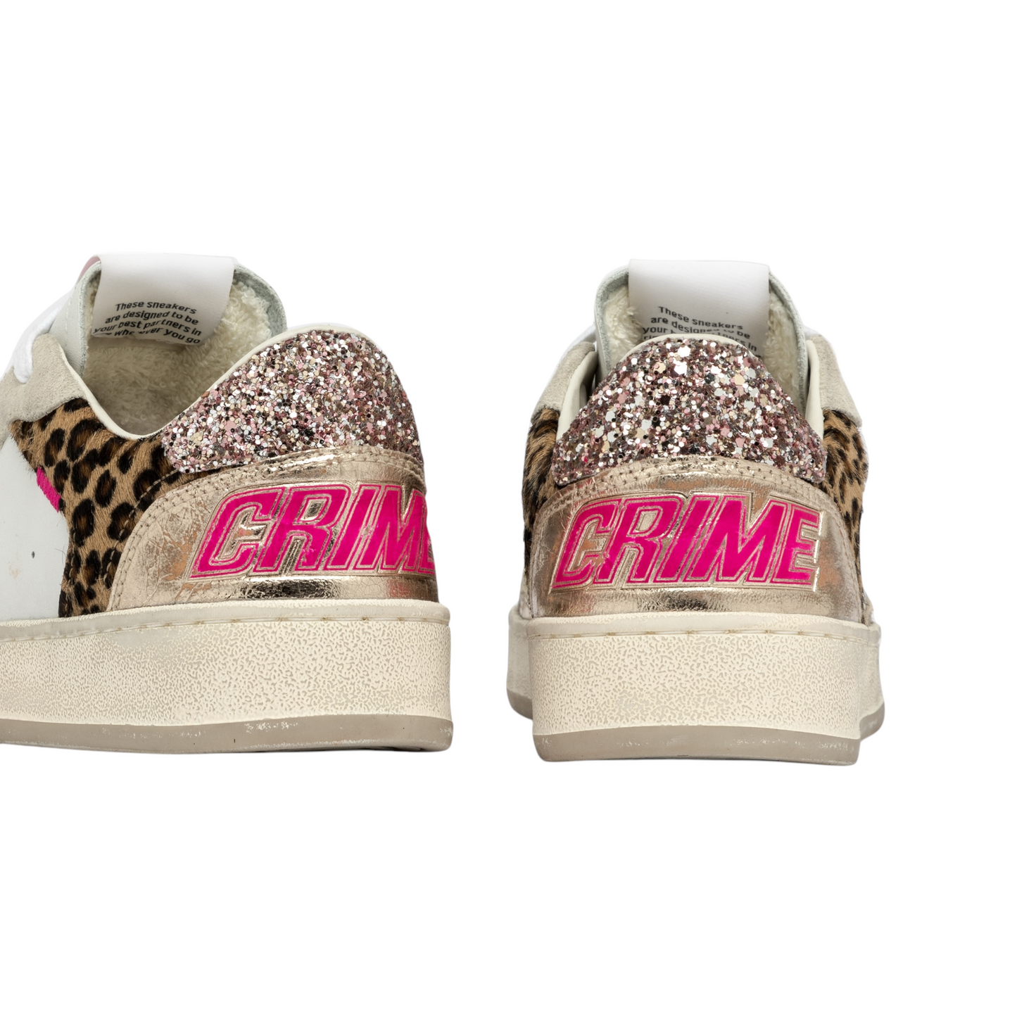 Crime London - Sneakers Chelsea Pink Cheetah