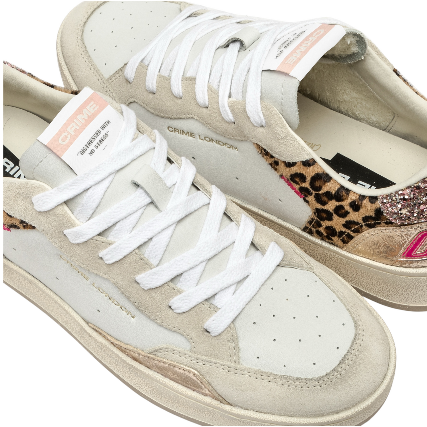 Crime London - Sneakers Chelsea Pink Cheetah