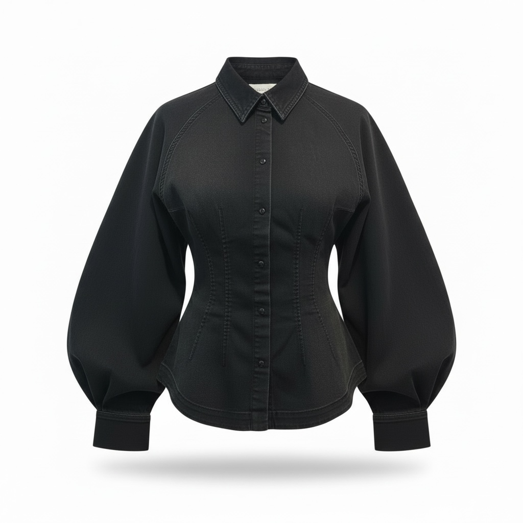 DAC5050 - VICOLO CAMICIA DENIM NERO DIRTY