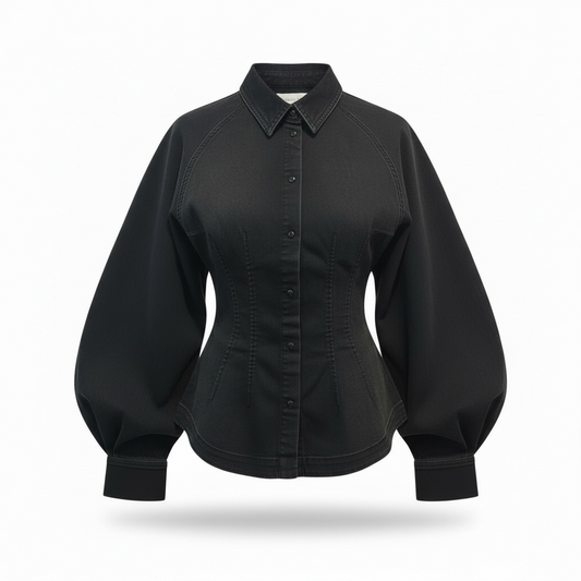 DAC5050 - VICOLO CAMICIA DENIM NERO DIRTY