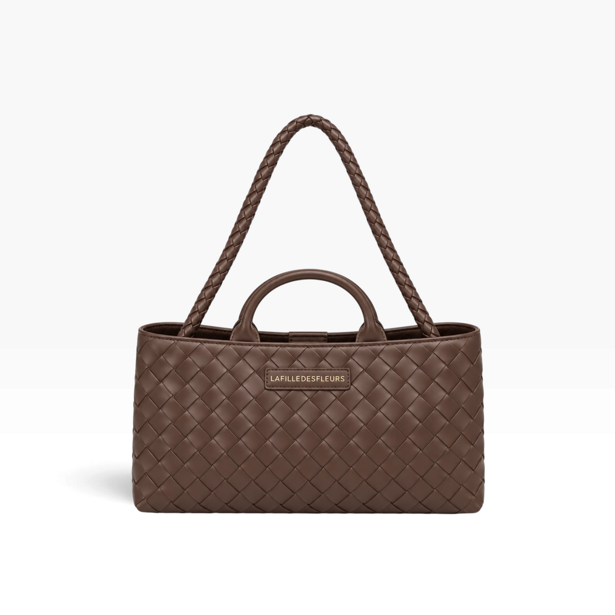 DEBORAINTNSQ - LA FILLE DES FLEURS BORSA DEBORA INTRECCIATO SQUARED CHOCOLATE