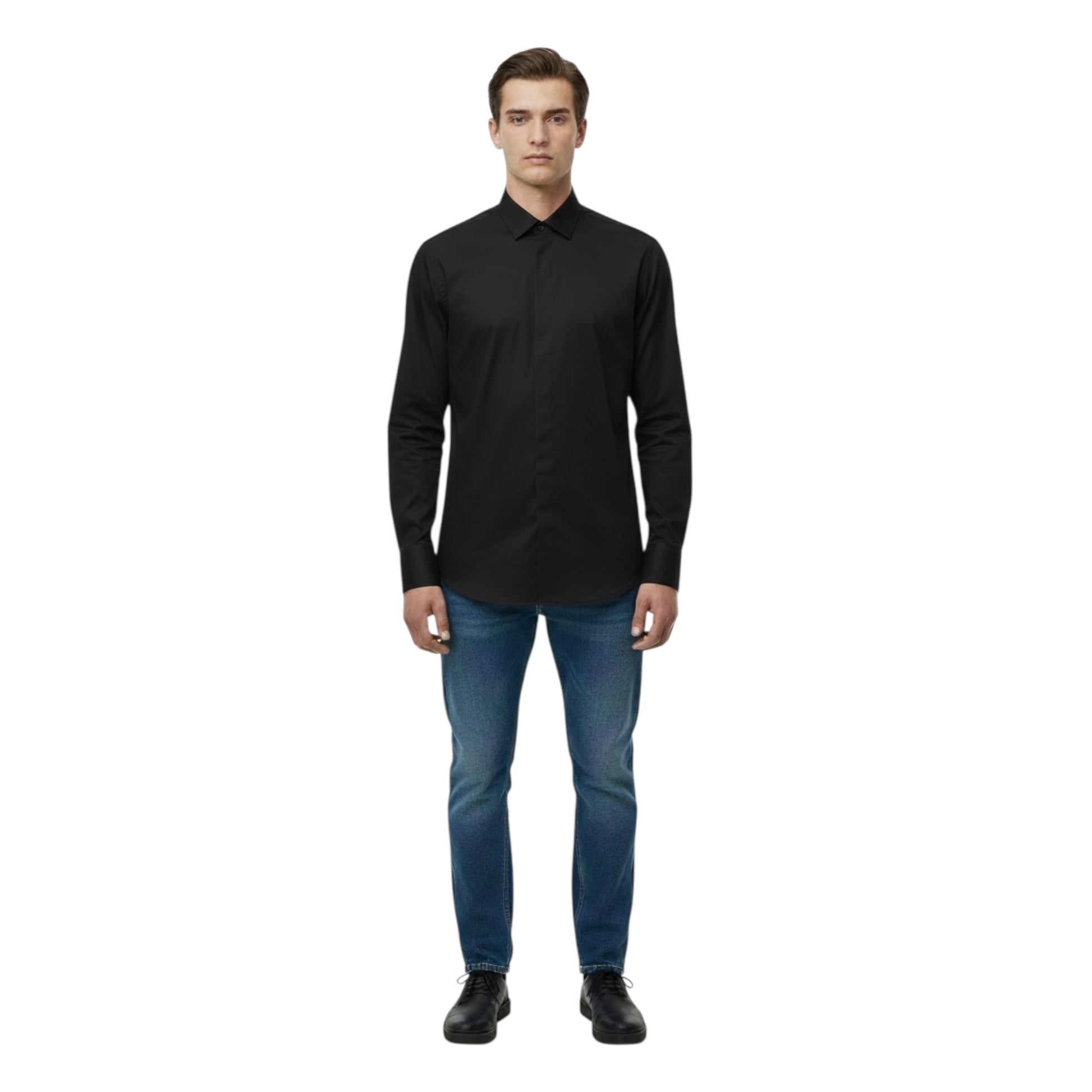 DUCL0005 - DANIELE ALESSANDRINI CAMICIA FRANCESE NERO