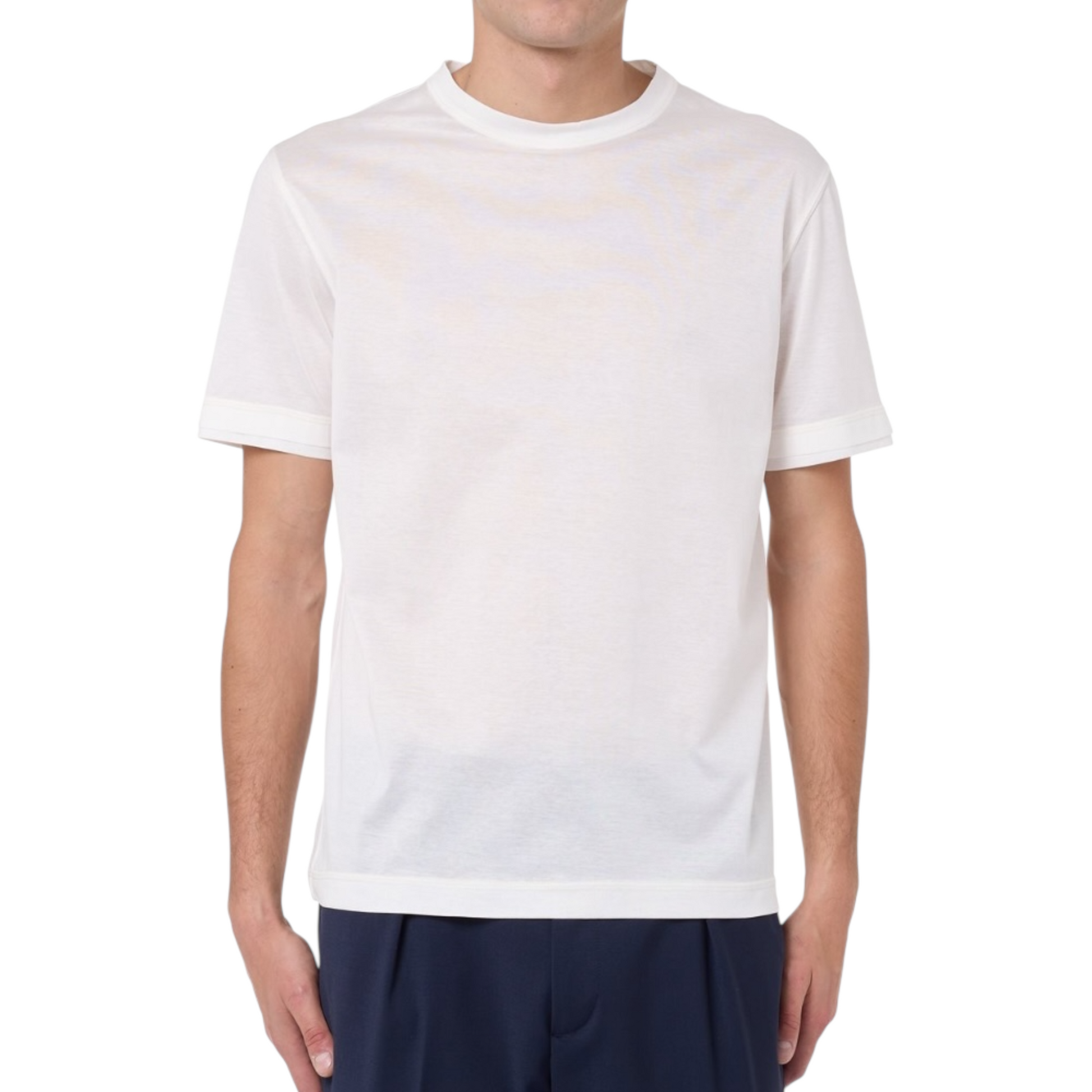 F031 - PAOLO PECORA T-SHIRT JERSEY BIANCO