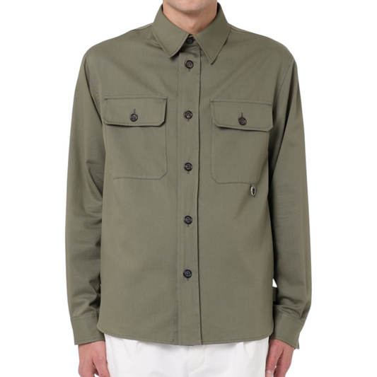 G071 - PAOLO PECORA CAMICIA TESSUTO ARMY