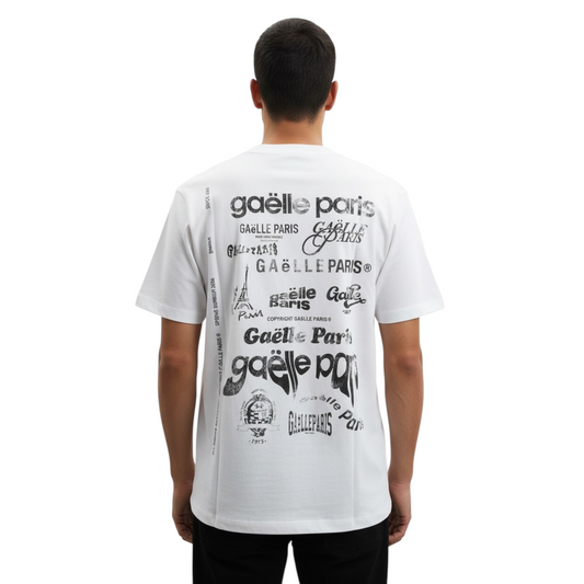 GAABM01679 - GAELLE PARIS UOMO STAMPA RETRo bianco