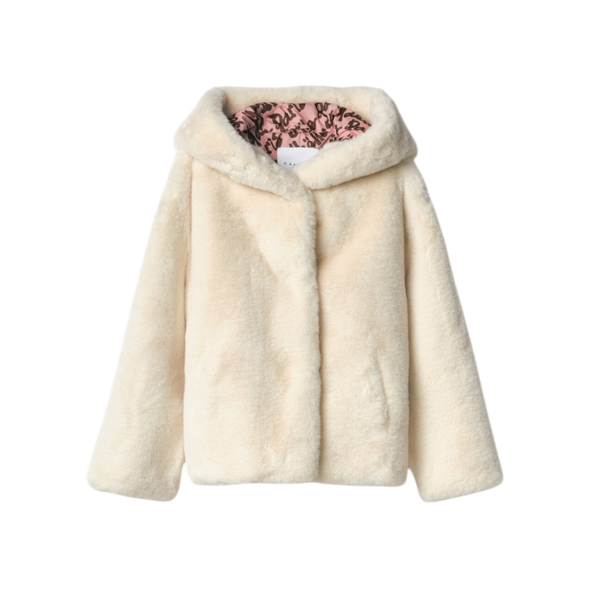 GAABW06530 - PELLICCIA MANICA LUNGA CON CAPPUCCIO BURRO