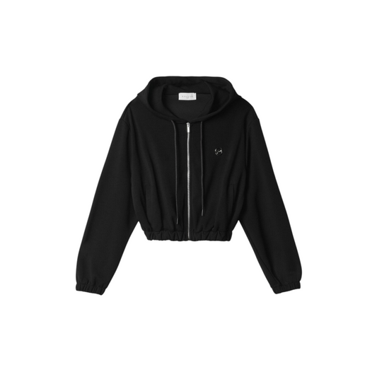 GAABW07605 - Gaelle Paris Felpa con zip e cappuccio Nero