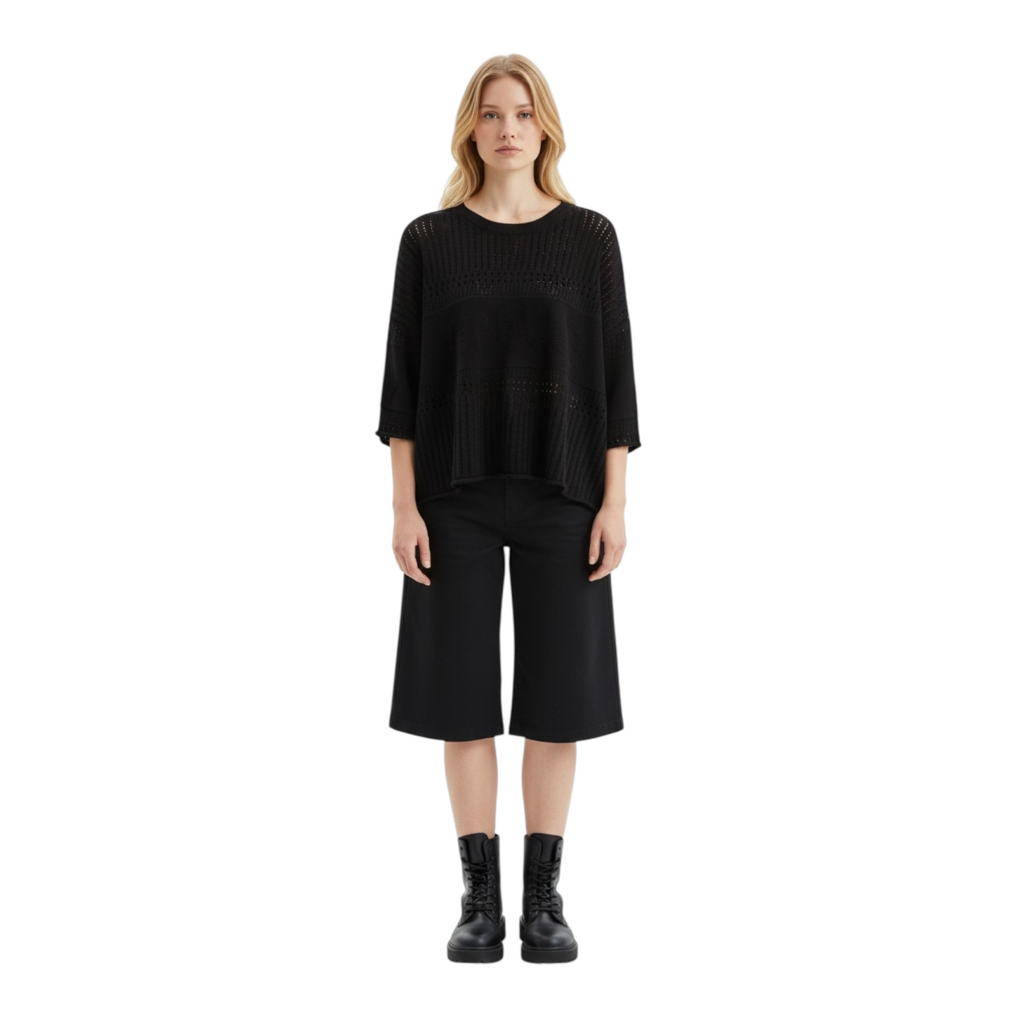 GAABW09406 - GAELLE PARIS MAGLIA TRAFORATA NERO