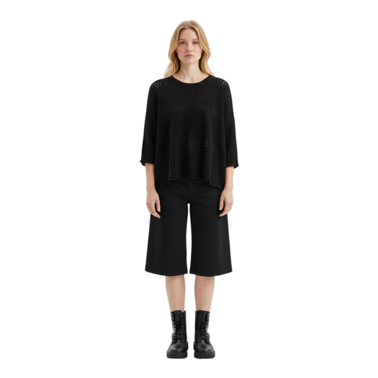 GAABW09406 - GAELLE PARIS MAGLIA TRAFORATA NERO