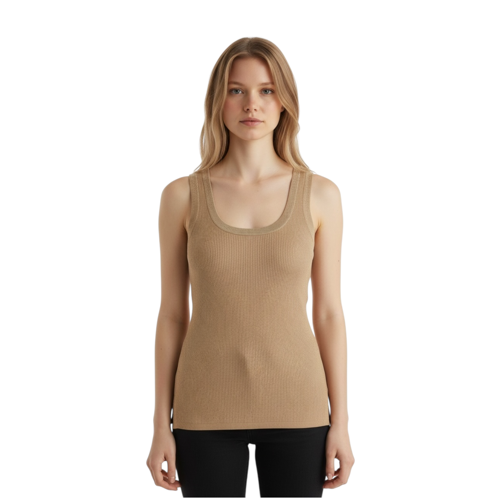 GAABW09436 - GAELLE PARIS CANOTTA LUREX BEIGE