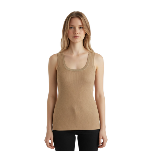 GAABW09436 - GAELLE PARIS CANOTTA LUREX BEIGE