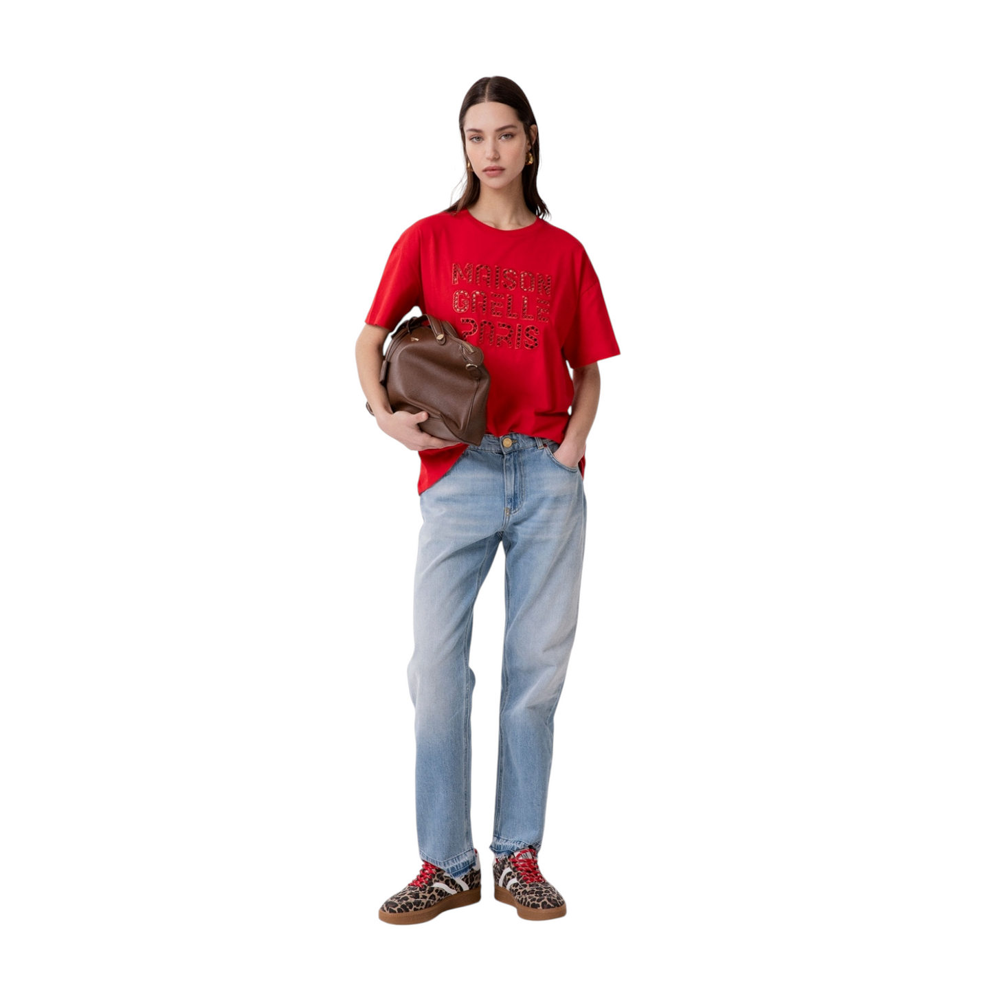 Gaelle Paris - Pantalone in Denim Slim con Morsetti