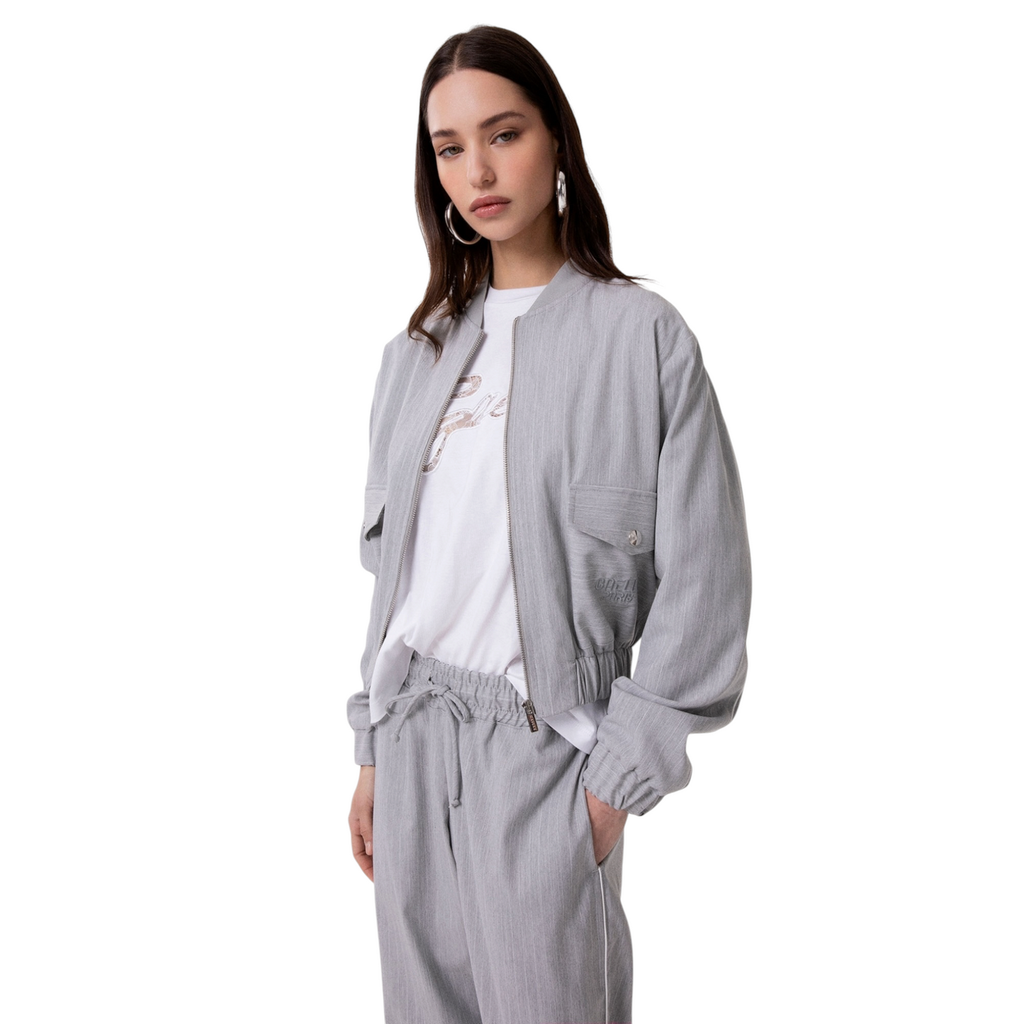 GAABW09812 - gaelle paris bomber gessato grigio