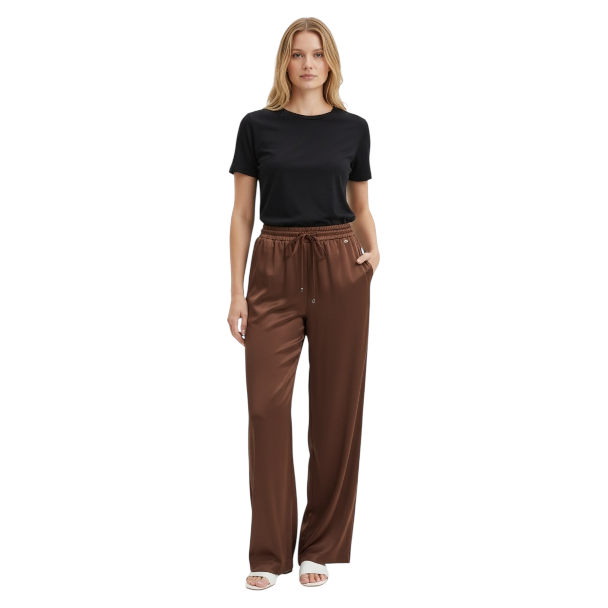 GAABW09909 - GAELLE PARIS PANTALACCIO RASO MOKA