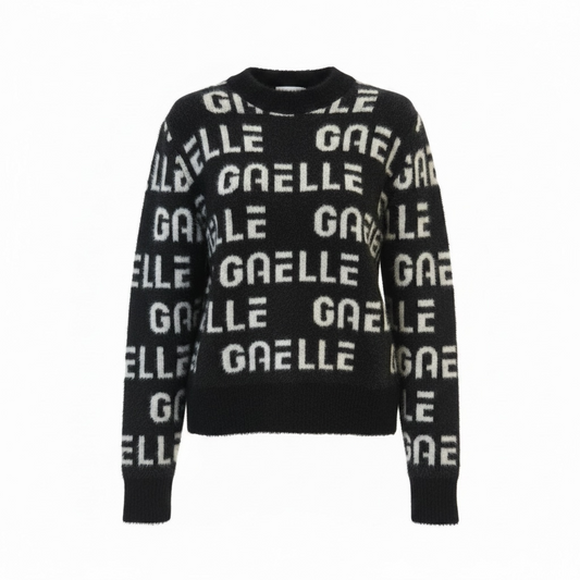 GAABW11450 - GAELLE PARIS PULLOVER GIROCOLLO ALLOVER NERO