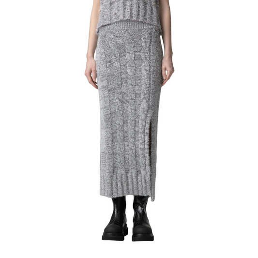GAABW11481 - GAELLE PARIS GONNA LUNGA PAIETTES GRIGIO