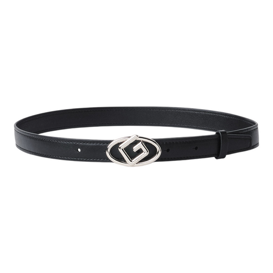 GAACW02259 - Gaelle Paris Cintura Mini Belt con fibbia maxi G -Nero|Silver