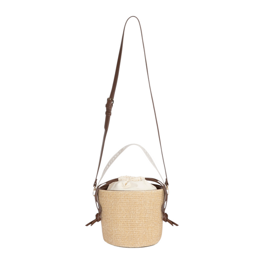 GAACW03136 - GAELLE mini bucket con manico jacquard naturale