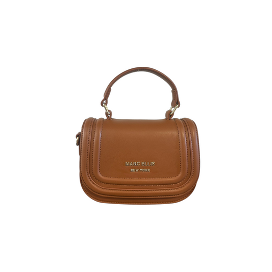 GLOSSY BAG HAND BAG DARK CUOIO MARC ELLIS