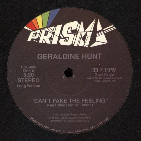 GERALDINE HUNT - CAN'T FAKE THE FEELING