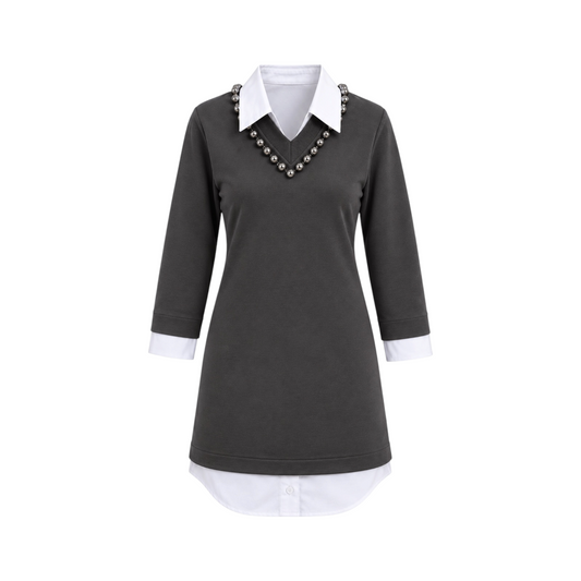 JPI26AB099 - JIJIL ABITO CON CAMICIA GRIGIO