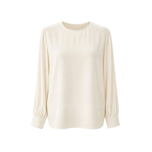 JPI26BL138 - JIJIL BLUSA MANICA LUNGA PANNA