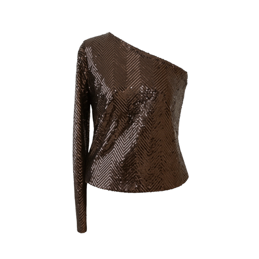 JPI26BL181 - JIJIL BLUSA MONOSPALLA PAILETTES MORO