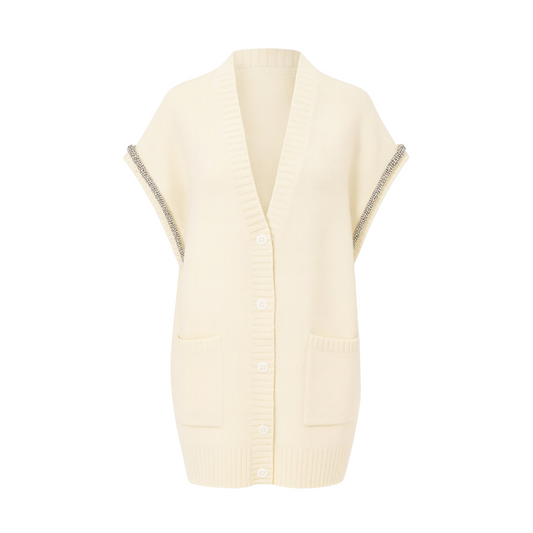 JPI26MK057 - JIJIL CARDIGAN SMANICATO PANNA