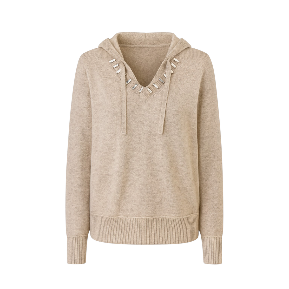 JPI26MK111 - JIJIL MAGLIA CON CAPPUCCIO SABBIA