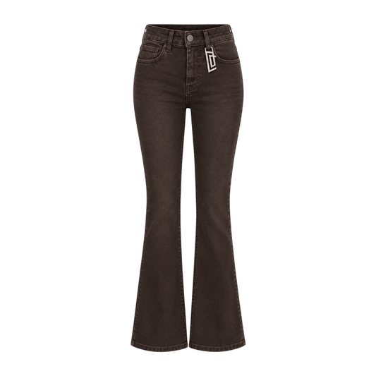 JPI26PJ116 - JIJIL PANTALONE TROMBETTA IN DENIM MORO