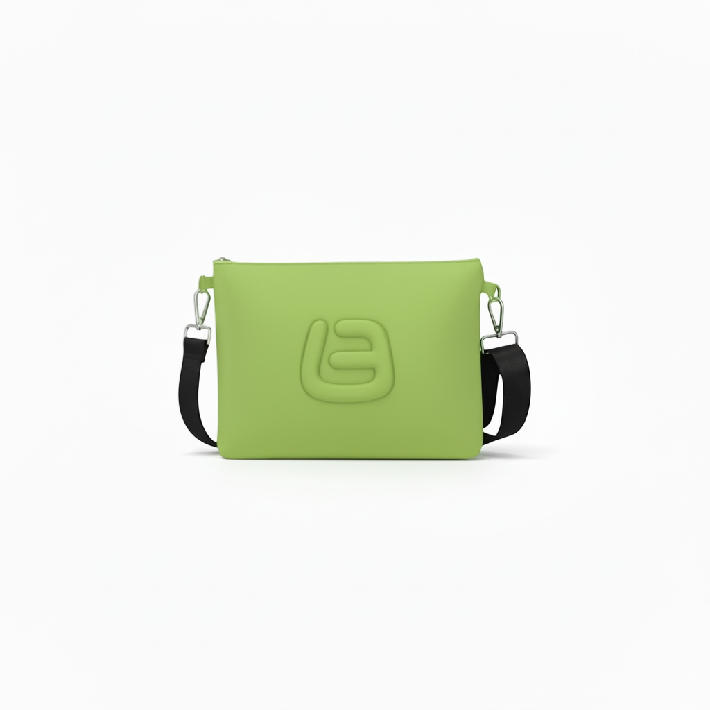 La Fille des Fleurs Borsello Alladdin in neoprene con tracolla verde acido