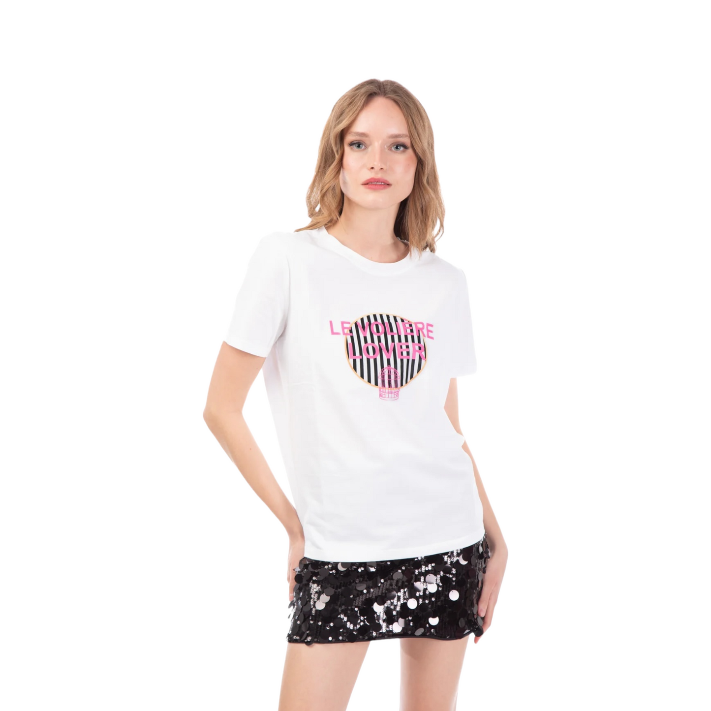 Le Voliere - T-shirt con stampa rigata