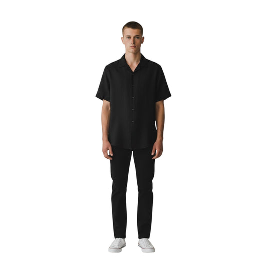 MARTIN03 - ALESSANDRO LAMURA CAMICIA M_M FORIO NERO