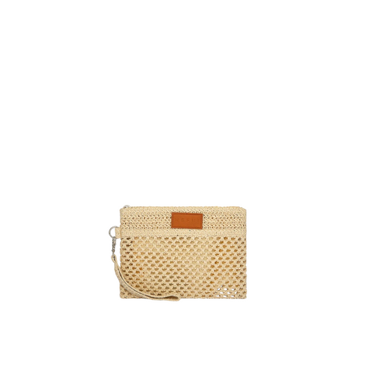 MF25-A077LB - Mini Pochette Paglia Beige