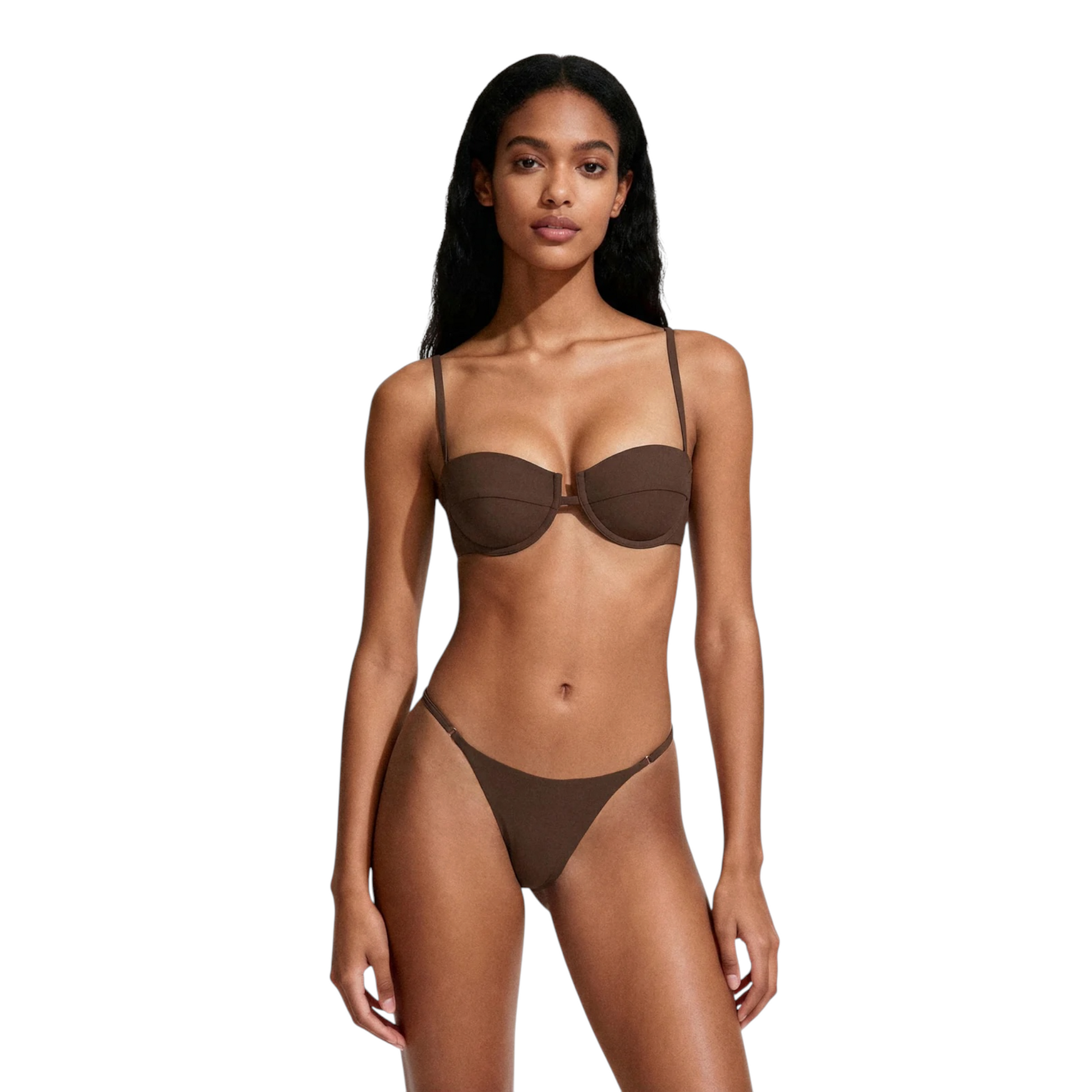 SW1916BN - ME FUI BIKINI CON FERRETTO MARRONE