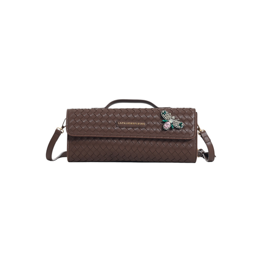 LA FILLE DES FLEURS BORSA NOA INTRECCI CLASSIC CHOCOLATE