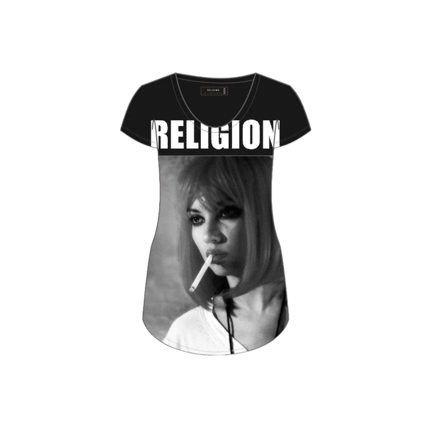 Religión - Camiseta chica fumadora