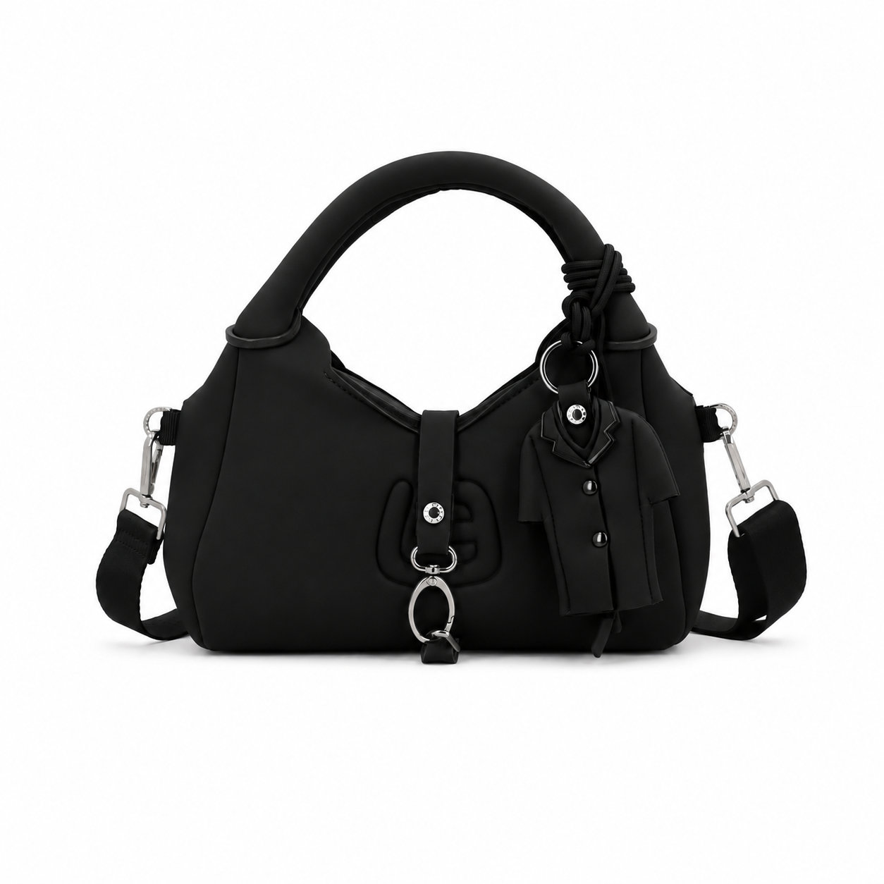 LA FILLE DES FLEURS BORSA SAMANTHA MED TEKNO FABRIC NERO