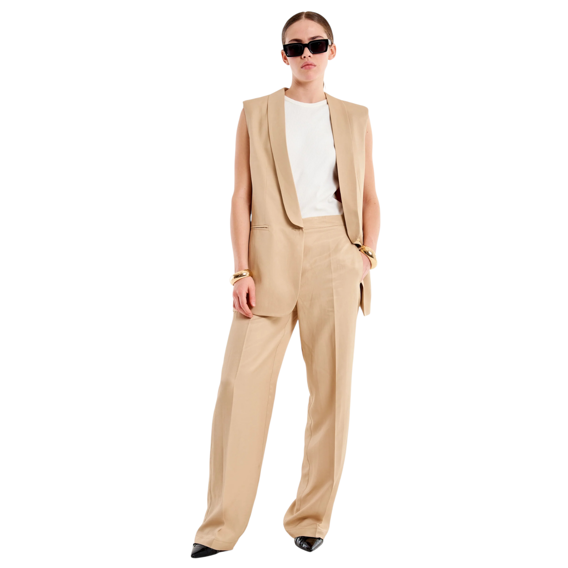 TAB025- VICOLO PANTALONE PALAZZO BEIGE