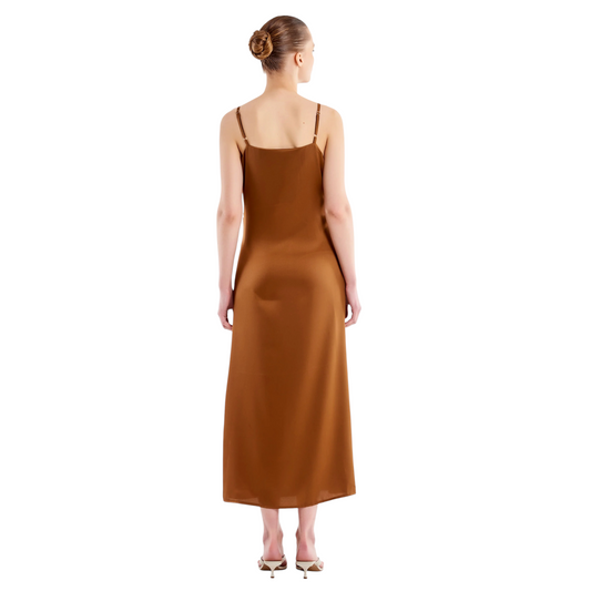 Vicolo - Abito Satin Tabacco