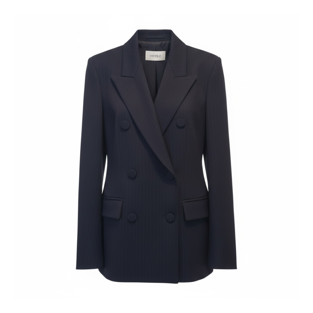 TAC0213 - VICOLO GIACCA DOPPIOPETTO BLUE GESSATO