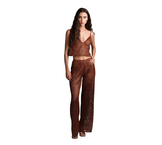 TPC61076 - COTAZUR CROPE TOP CROCHET BRONZE