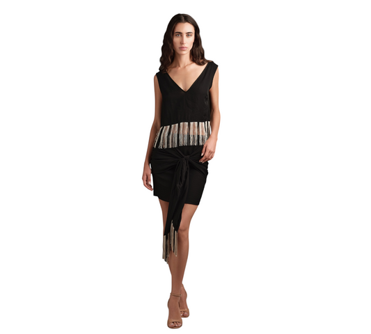 TPC61133 - COTAZUR CROP TOP FRANGE NERO