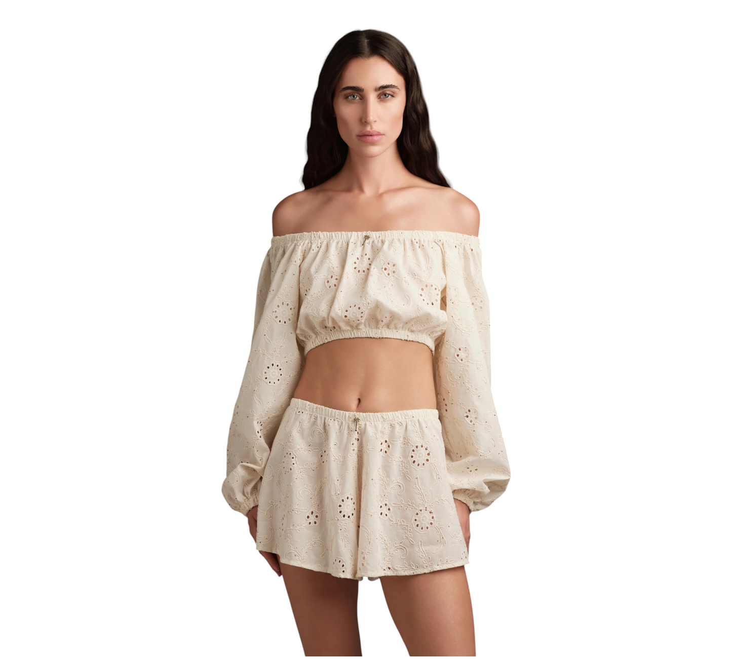 TPC61147 - COTAZUR CROP TOP SAN GALLO AVORIO