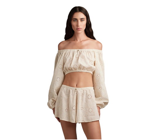 TPC61147 - COTAZUR CROP TOP SAN GALLO AVORIO