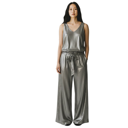 VI10 - BLUSA VI62 PANTALONE OTRO AMOR LAMINATO VERDE SALVIA