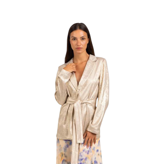 VI90 - OTRO AMOR GIACCA LAMINATA SABBIA