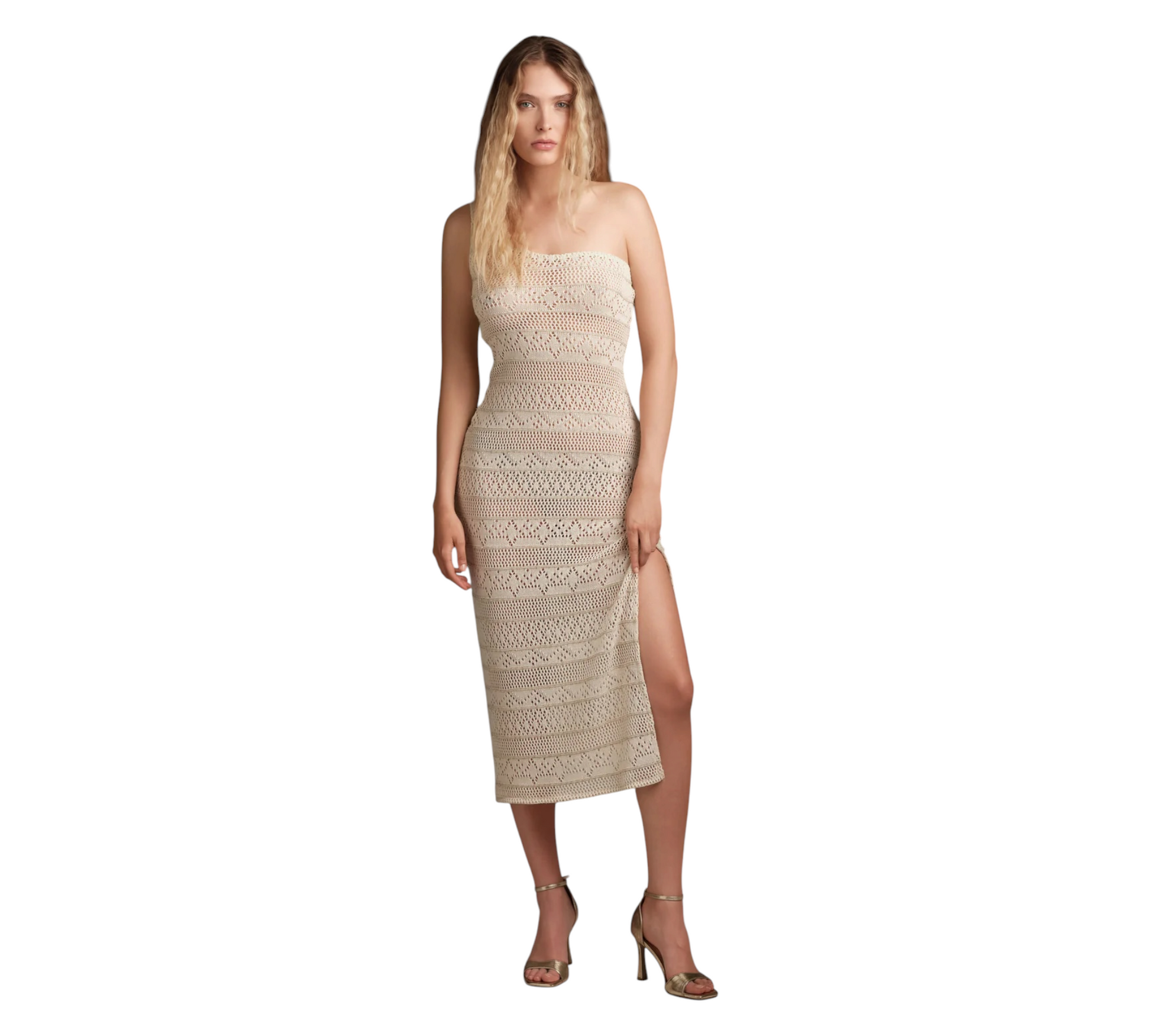VSC61159 - COTAZUR ABITO LUNGO MAGLIA CROCHET AVORIO