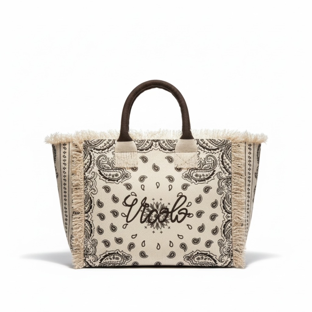 XAB0006 - BORSA IBIZA BANDANA. MEDIA BURRO MORO